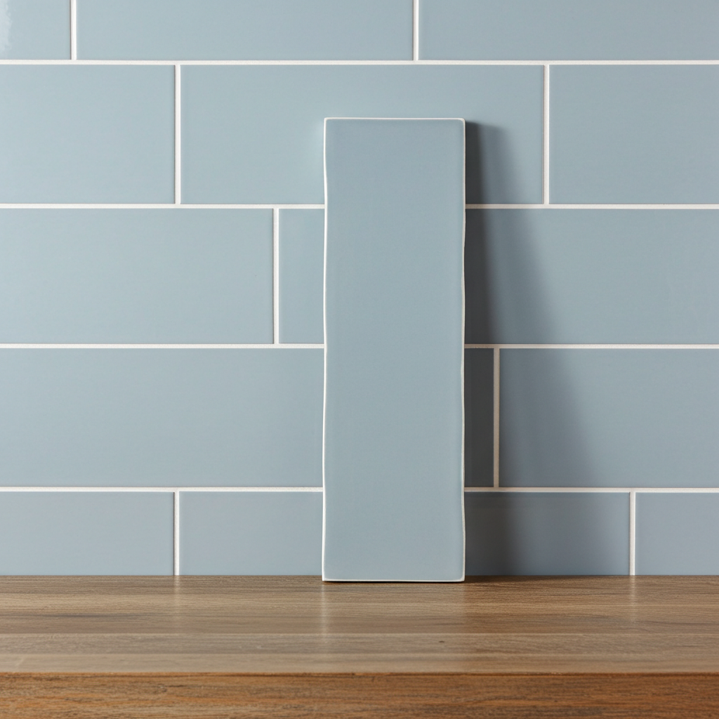 Countrywide Duck Egg Handmade Effect Wall Tile 7.5x30cm
