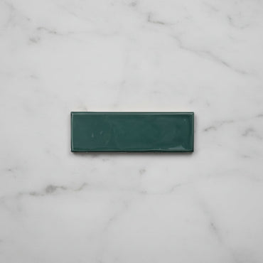Riviera Green Ripple Gloss Wall Tile 6.5x20cm