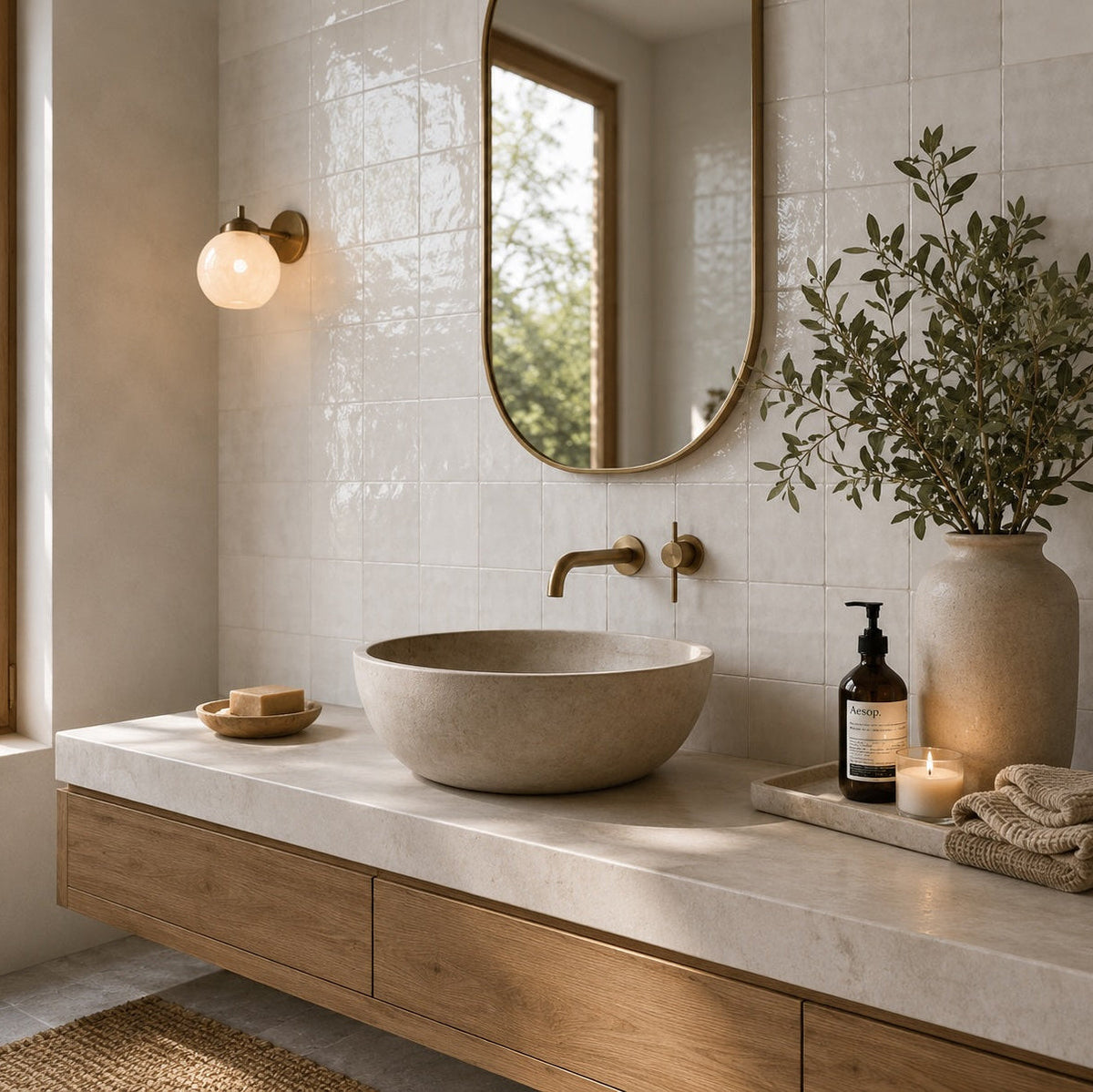 Zellige Pearl White Wall Tiles 13x13cm
