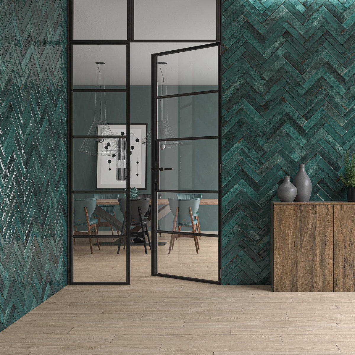 Rustic Porcelain Blue Wall Tile 30x7.5cm