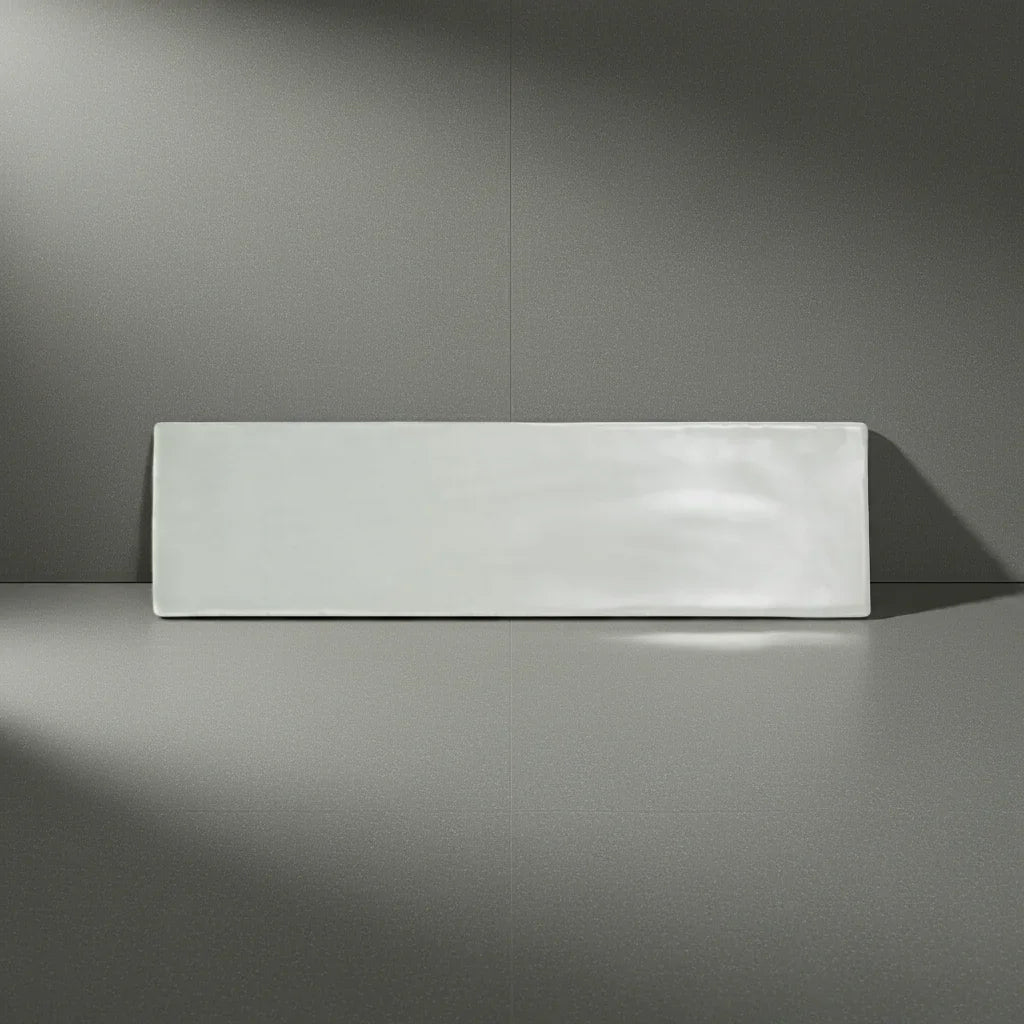 Dorset Light Grey Gloss Ceramic Wall Tiles 7.5x30cm - Metro Tiles