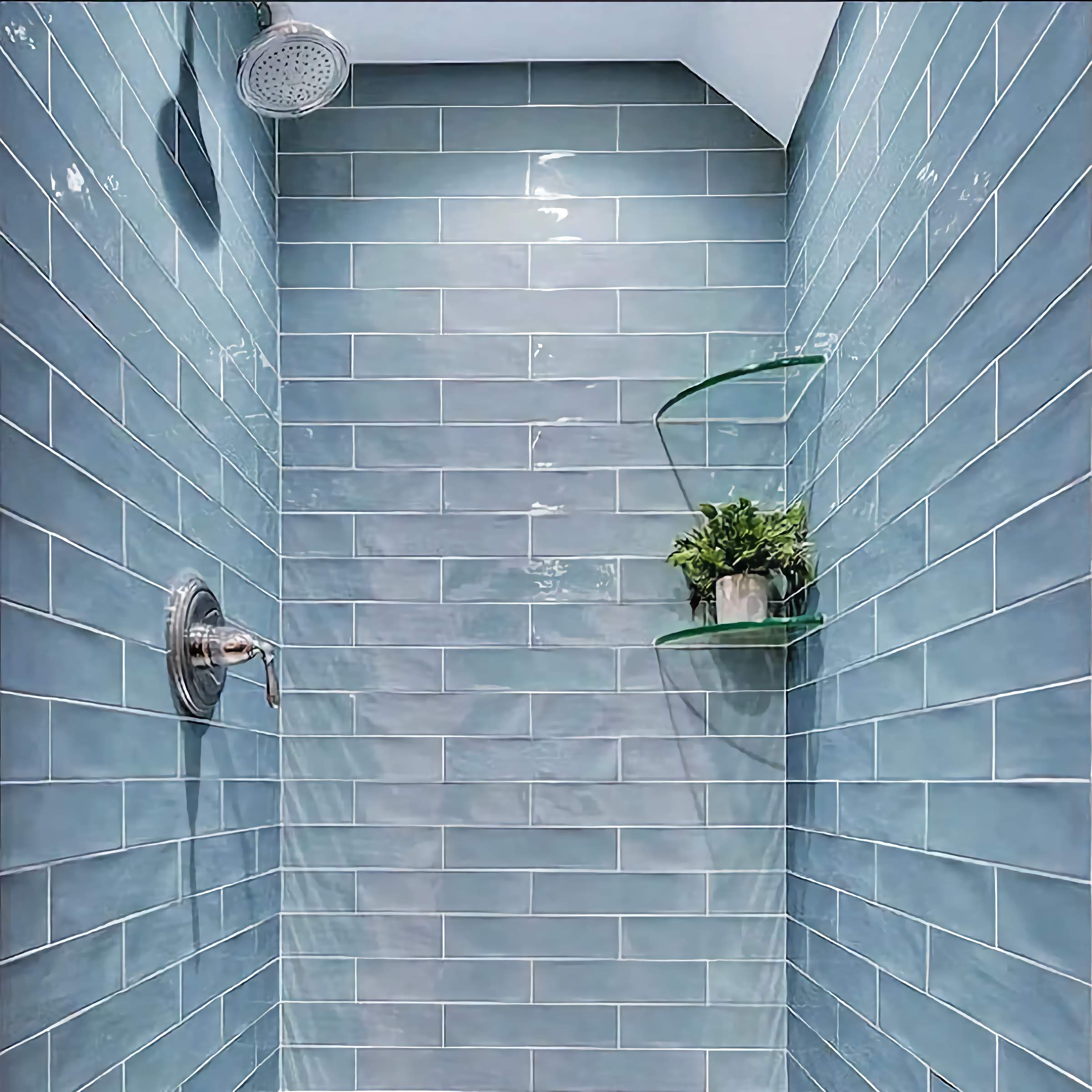 Handmade Aqua Ripple Gloss Wall Tile 7.5x30cm