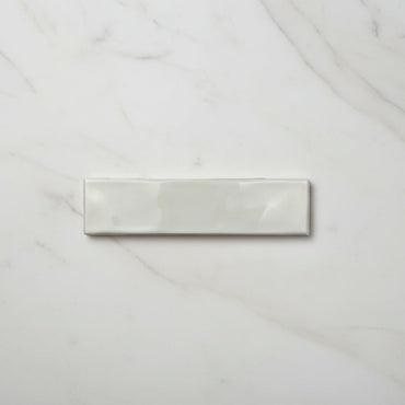 Handmade White Ripple Gloss Wall Tile 7.5x30cm