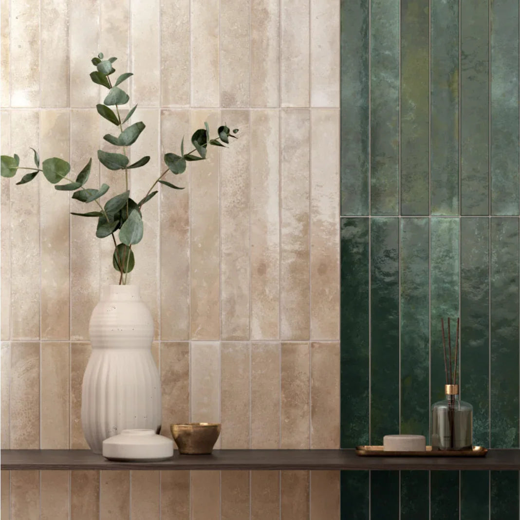 Subway Forest Green Wall Tile 5x40cm - Metro Tiles
