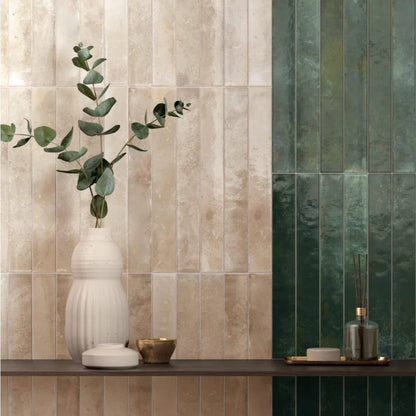 Subway Forest Green Wall Tile 5x40cm - Metro Tiles