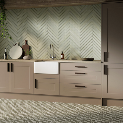 Mediterrano Sage Porcelain Wall Tile 5x40cm