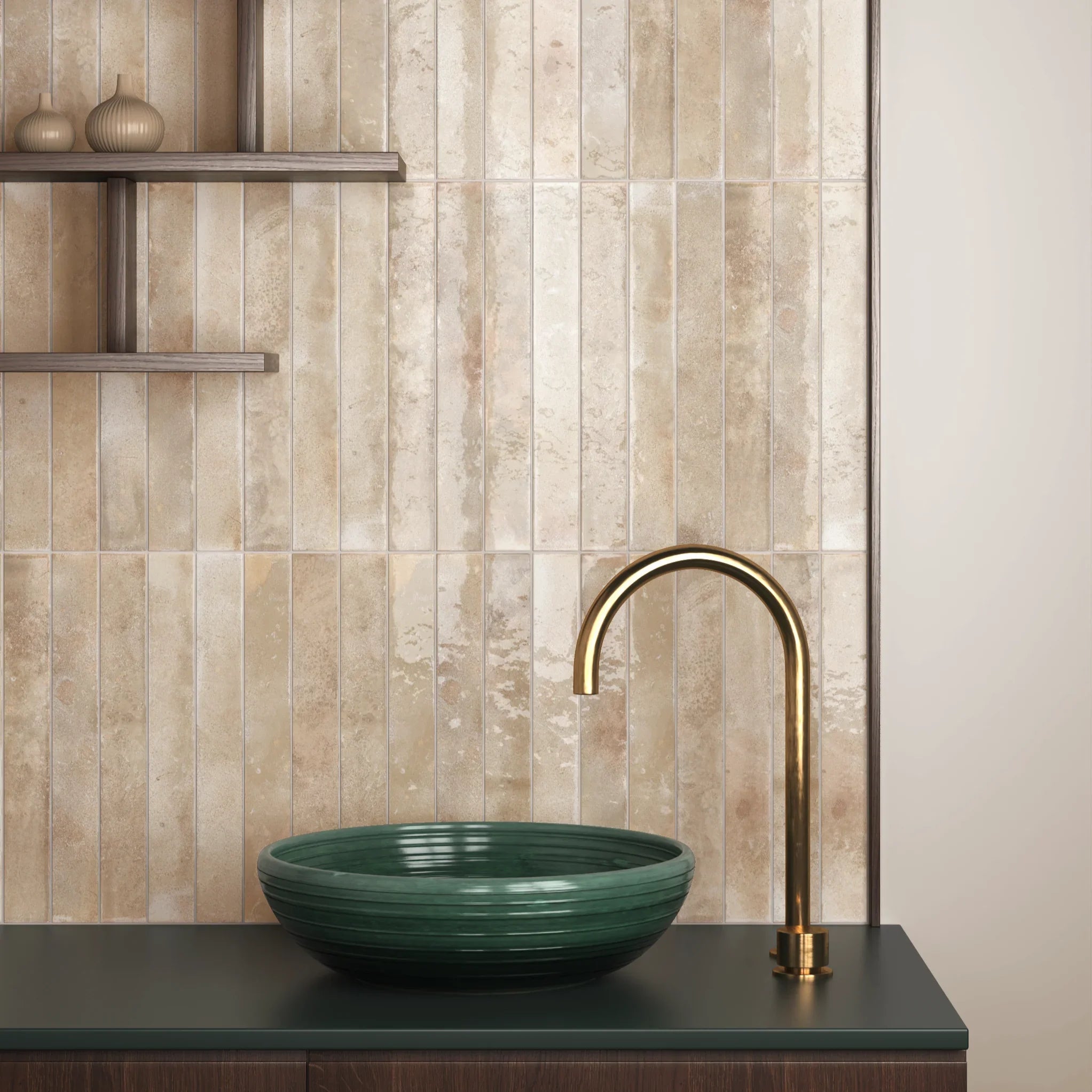 Subway Cream Wall Tile 5x40cm - Metro Tiles