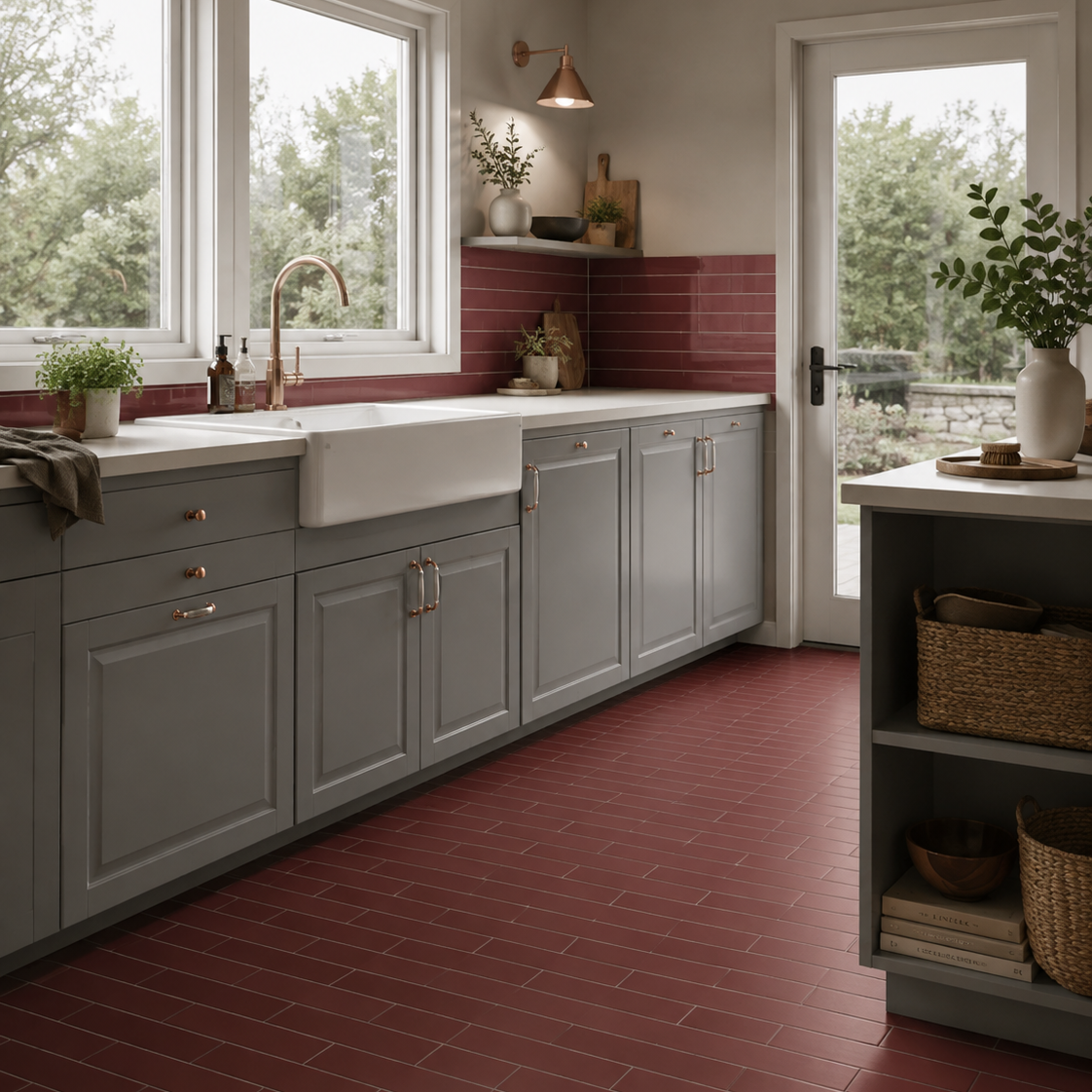 Sutton Garnet Matt Porcelain Wall Tile 6x30cm