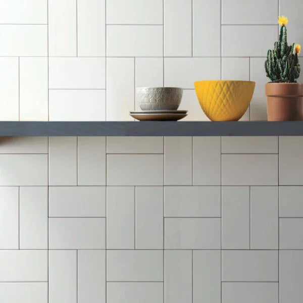 Metro White Flat Gloss 10x20cm - Metro Tiles