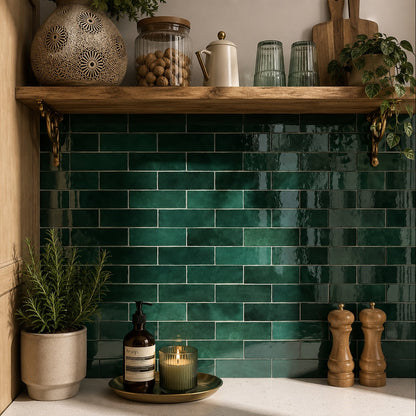 Artesano Green Wall Tiles 6.5x20cm