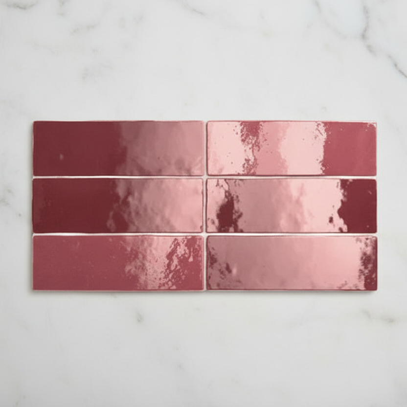 Artesano Burgundy Wall Tiles 6.5x20cm - Metro Tiles