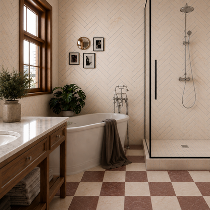 Chelsea Cream Marble Porcelain Tile 6x25cm