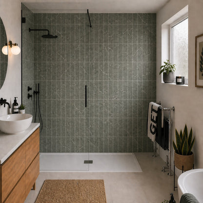 Chelsea Green Marble Porcelain Tile 6x25cm