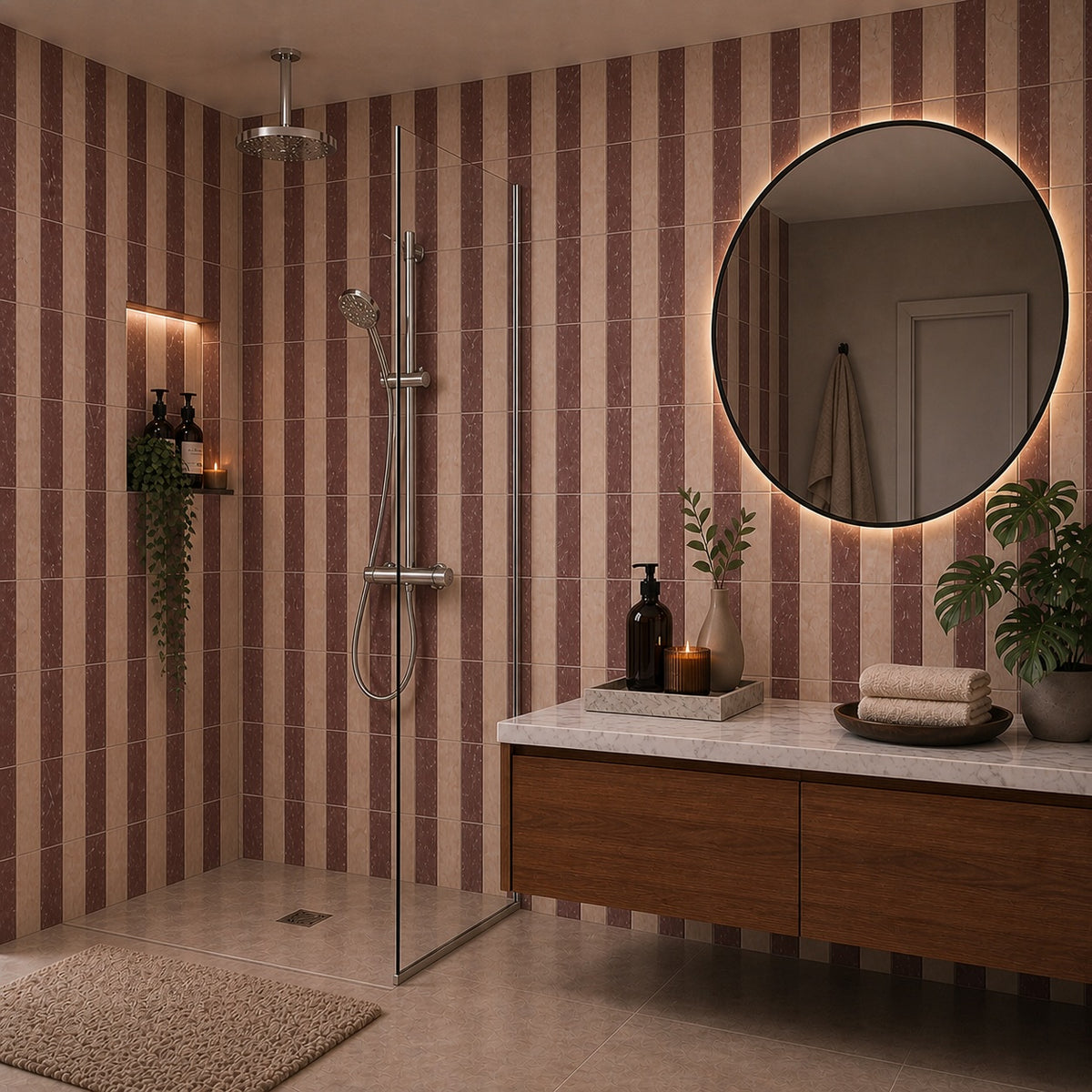 Chelsea Rose Marble Porcelain Tile 6x25cm