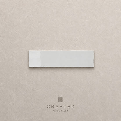 Countrywide White Handmade Effect Wall Tile 7.5x30cm