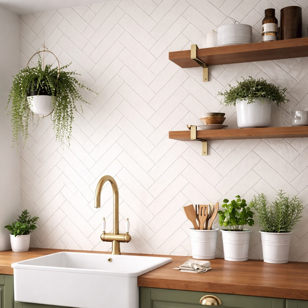 Countrywide Bone Handmade Effect Wall Tile 7.5x30cm