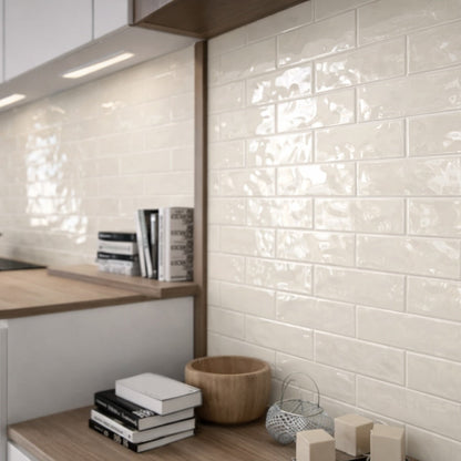 Handmade Sand Ripple Gloss Wall Tile 7.5x30cm
