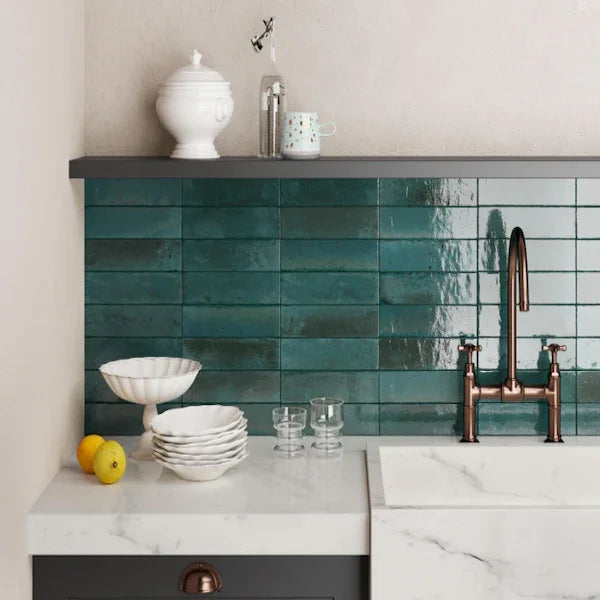 Lume Ink Blue Wall And Floor Tiles 6x24cm - Metro Tiles