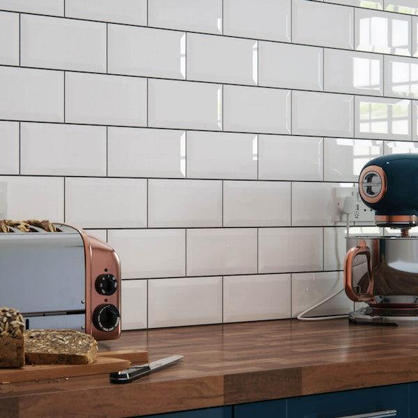 Metro White Gloss 10x20cm - Metro Tiles