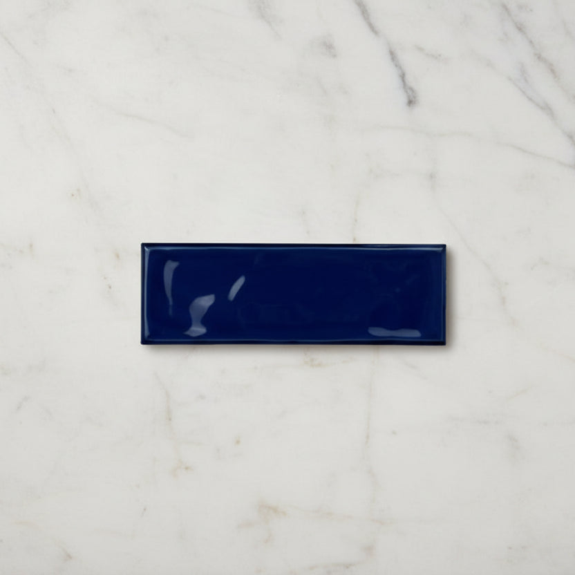 Riviera Blue Ripple Gloss Wall Tile 6.5x20cm