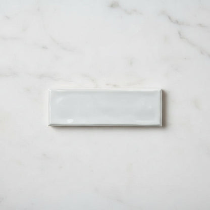 Riviera White Ripple Gloss Wall Tile 6.5x20cm