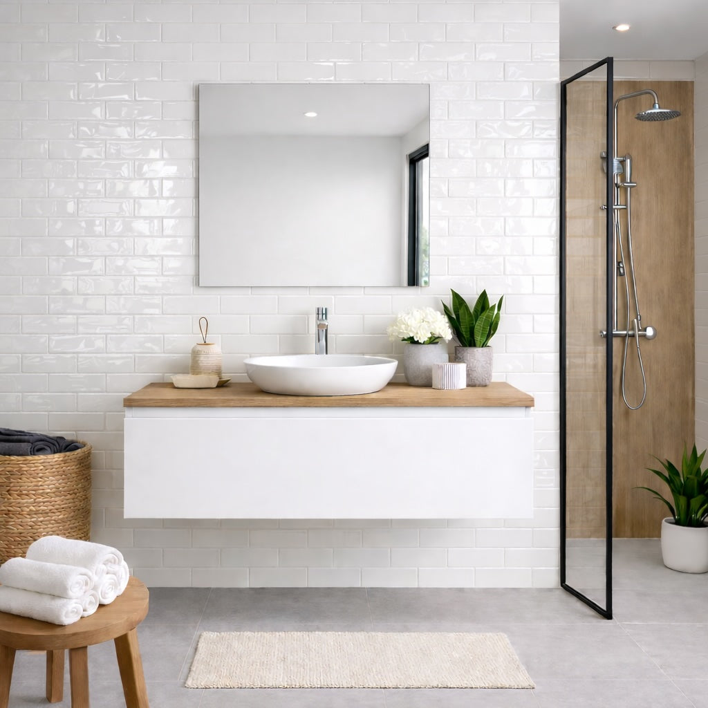 Riviera White Ripple Gloss Wall Tile 6.5x20cm