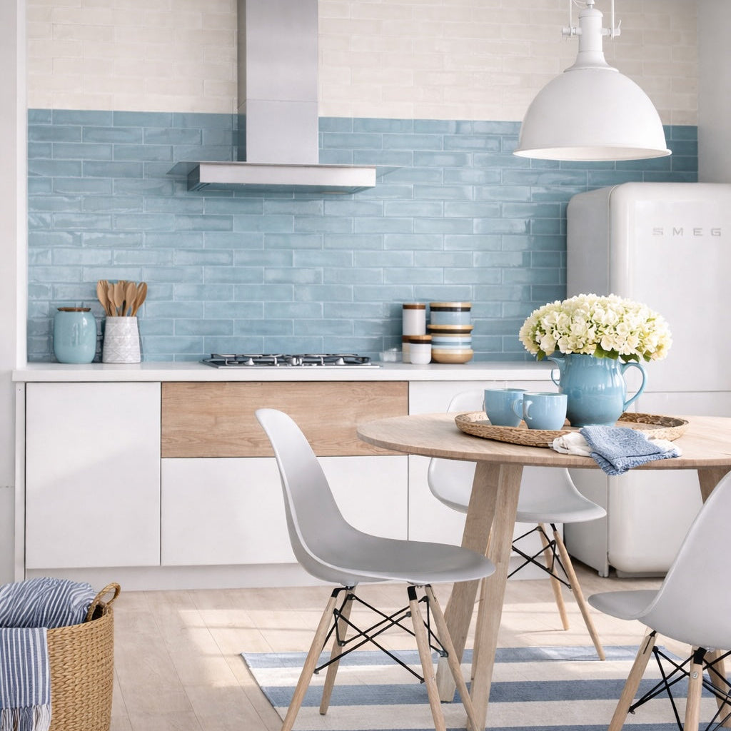 Opal Sky Gloss Wall Tiles 7.5x30cm