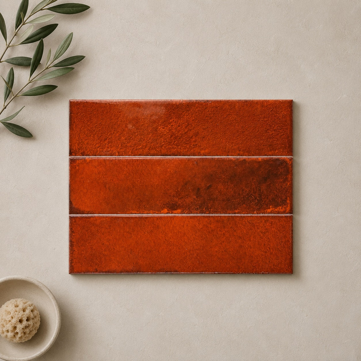Realm Red Wall Tile 31.5x8cm