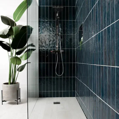 Rio Blue Lagoon Gloss Wall Tiles 7.5x30cm - Metro Tiles