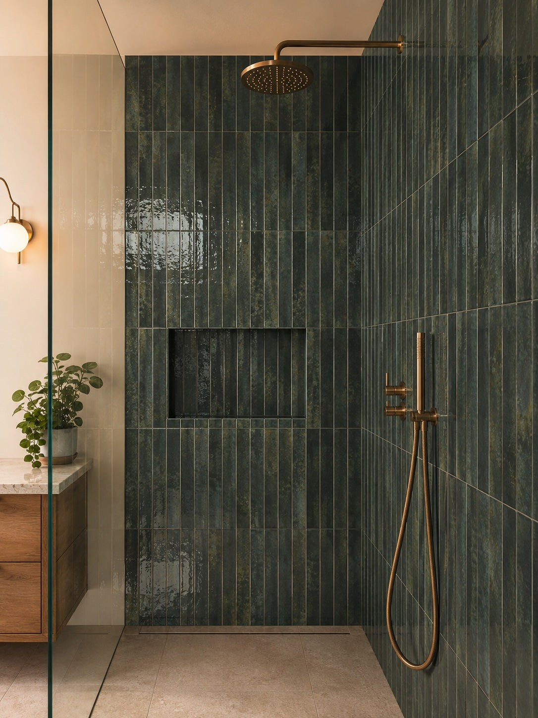 Bali Pine Green Wall Tile 5x40cm