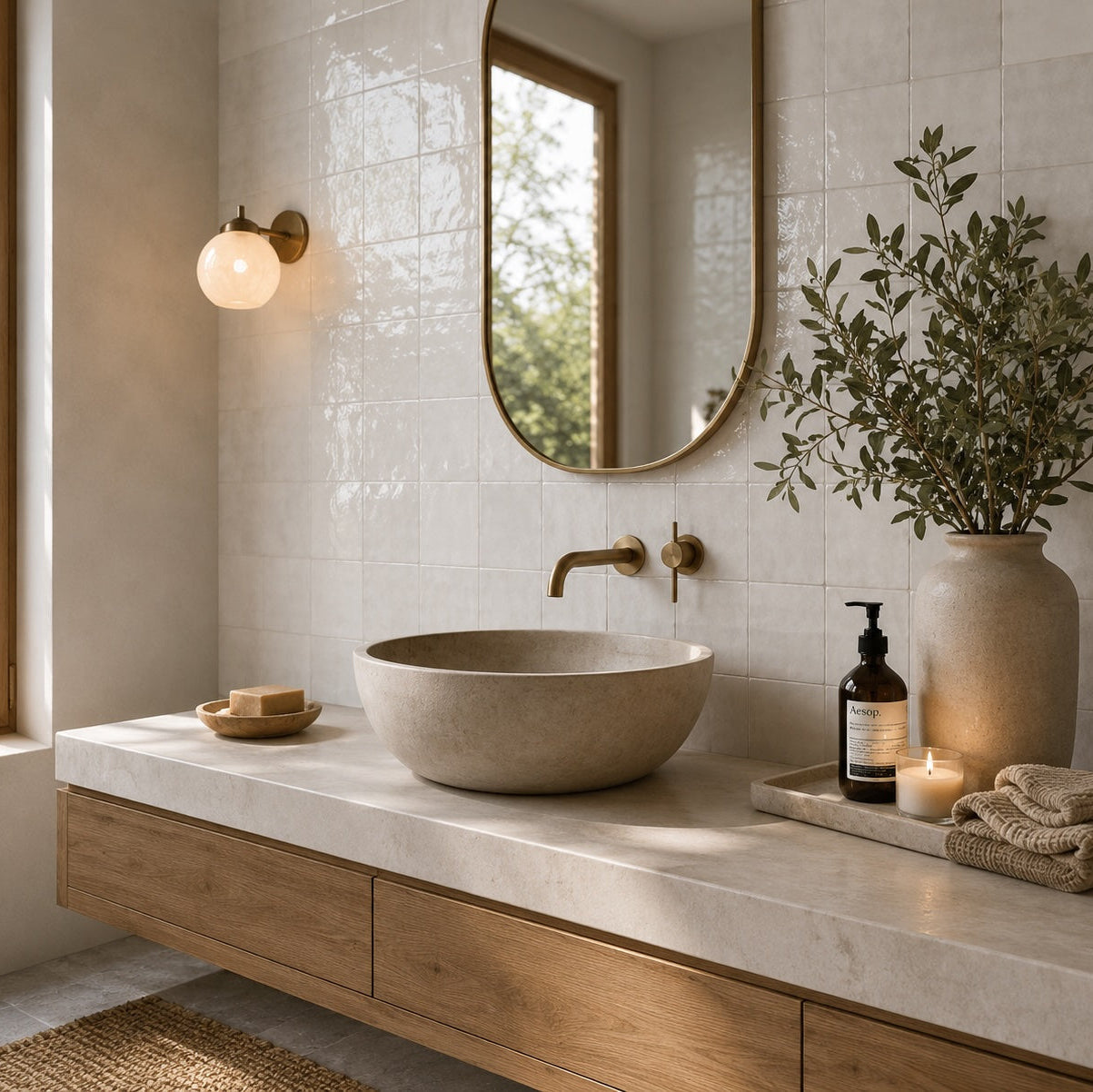 Zellige Pearl White Wall Tiles 13x13cm